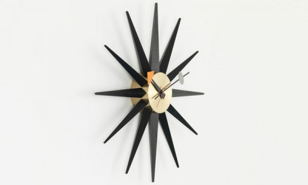 Sunburst Clock φ47cm Black x Brass