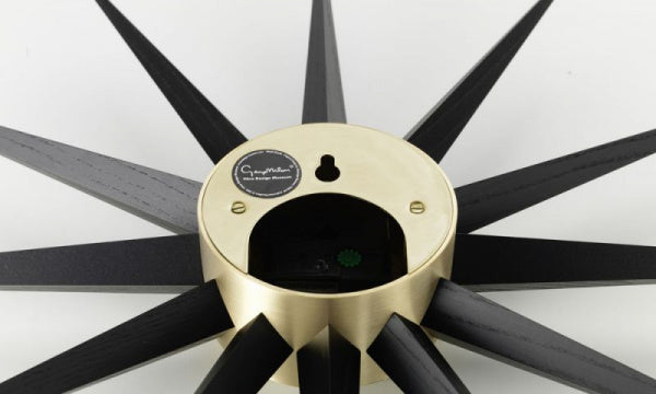 Sunburst Clock φ47cm Black x Brass