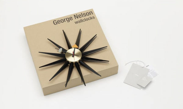 Sunburst Clock φ47cm Black x Brass