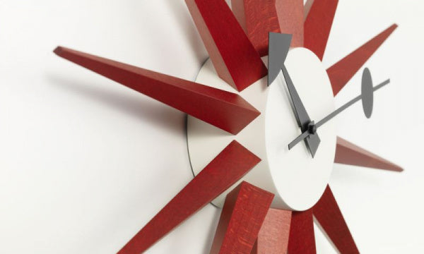 Sunburst Clock φ47cm レッド