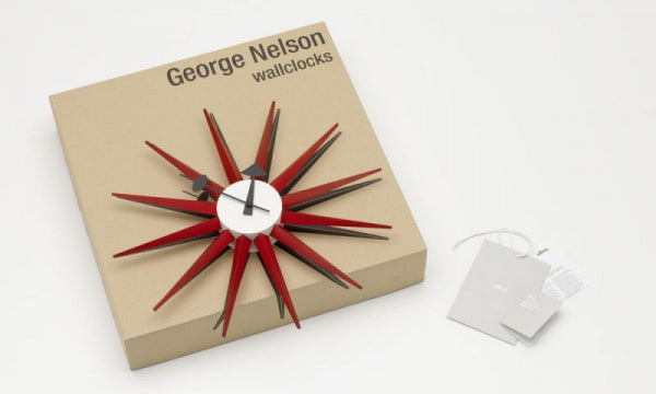 Sunburst Clock φ47cm レッド