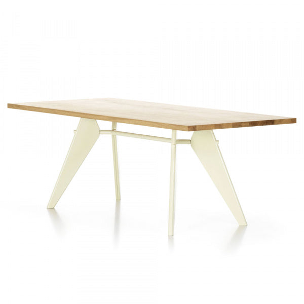 EM Table Solid Oak W180cm Natural x Blanco Colombe
