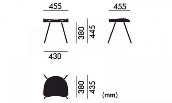 Tabouret N° 307 ダークオーク×ディープブラック