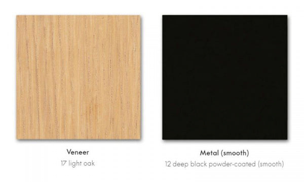 Belleville Square Indoor Table, 75x75cm, Light Oak with Deep Black