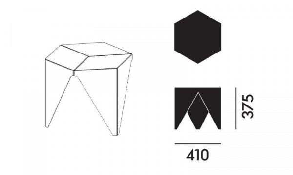 Prismatic Table ライトグレー スリートーン