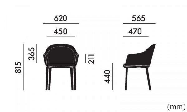 Softshell Chair4レッグ ベーシックダーク Dumet