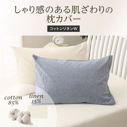 Pillowcase (cotton linen W BL S)