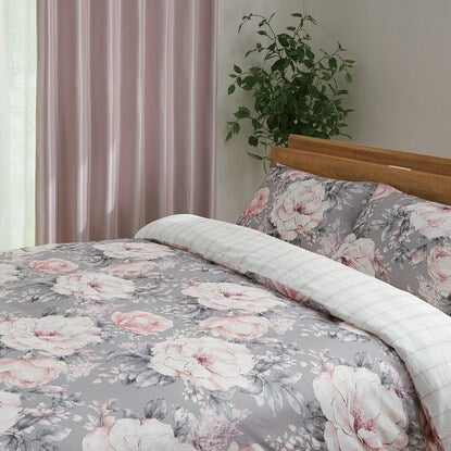 Easy-to-use stringless duvet cover, single size (N-Grip, Peony, S)