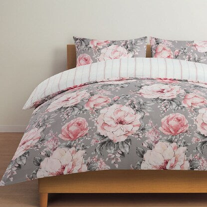 Easy-to-use stringless duvet cover, single size (N-Grip, Peony, S)