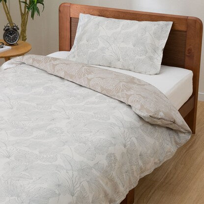 Easy-to-use stringless duvet cover, single size (N-Grip PT34 Botanical BE S)