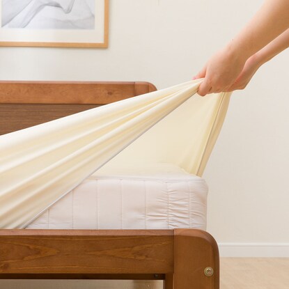 Vertical and horizontal stretch N fitted sheet small single-single (FT03 plain IV SS-S)