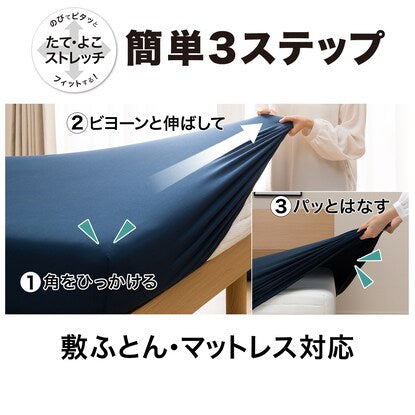 Vertical and horizontal stretch N fitted sheet, semi-double to double (FT04 SS IV SD-D)