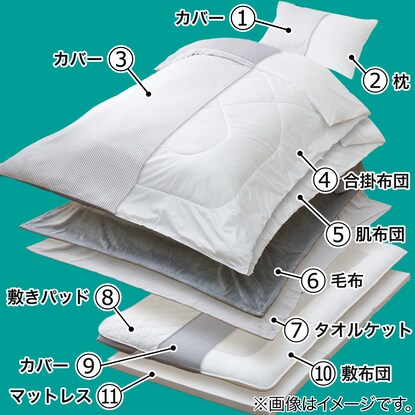 All-in-one anti-dust mite bedding 11-piece set, single (S2307 S)