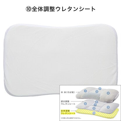 Pillow with 10 height adjustment positions (buckwheat) 