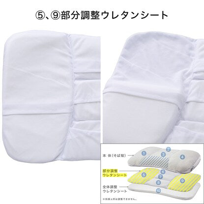 Pillow with 10 height adjustment positions (buckwheat) 