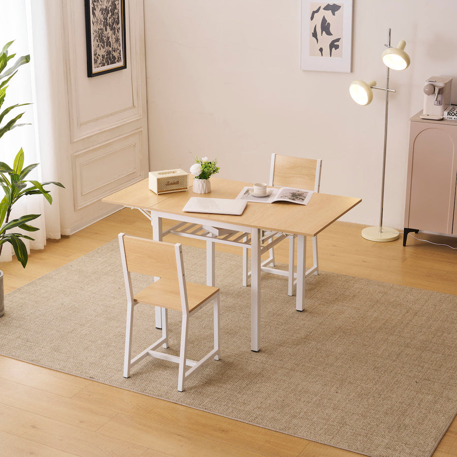 Wooden folding dining set of 3