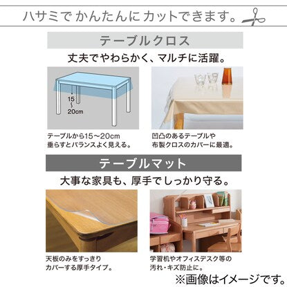 5点機能付き透明テーブルマット（1.0mm80×120）