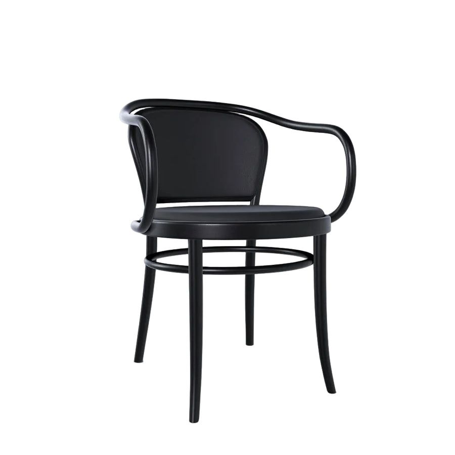 Ton 33 Armchair upholstered seat and back B123 Grain Negro 90 - MIRUMU