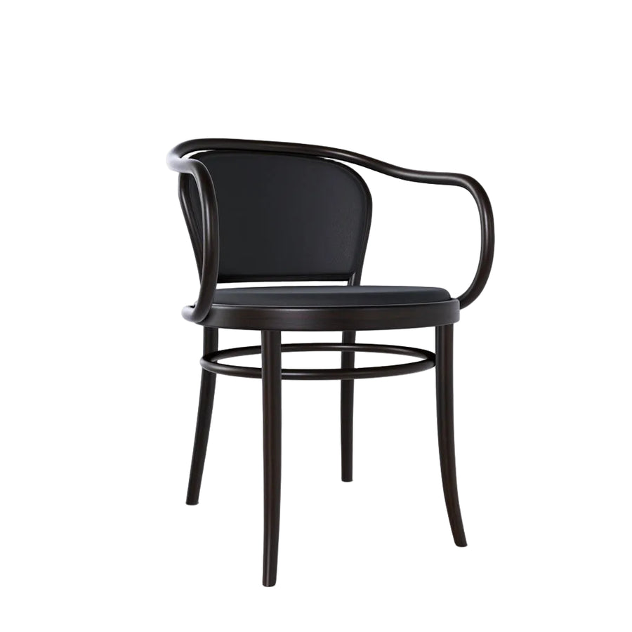 Ton 33 Armchair upholstered seat and back B4 Grain Negro 90 - MIRUMU