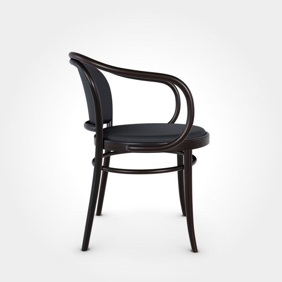 Ton 33 Armchair upholstered seat and back B4 Grain Negro 90 - MIRUMU