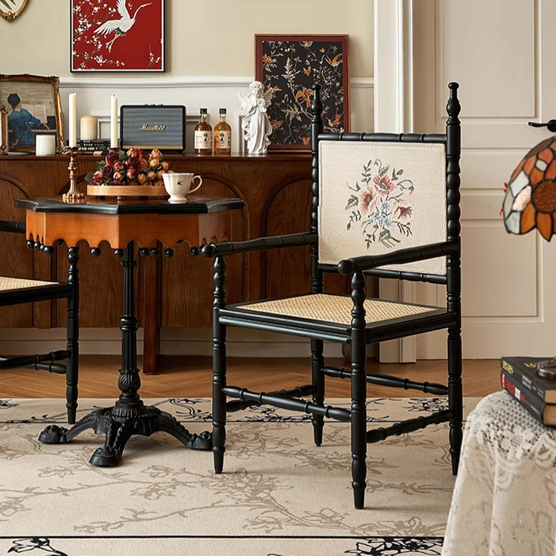 Embroidered wooden armchair