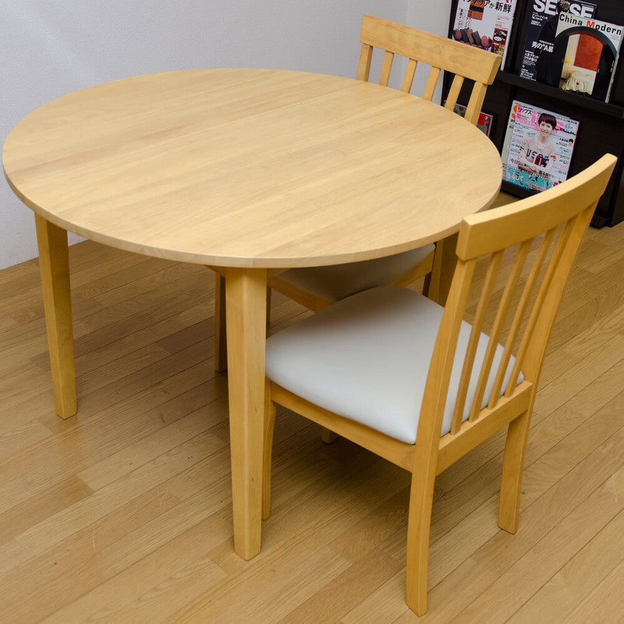 Basic design wooden dining chairs, set of 2