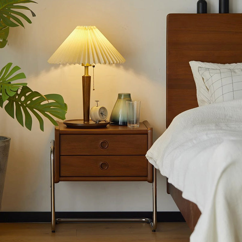 Boxwood bedside cabinet with stainless steel legs