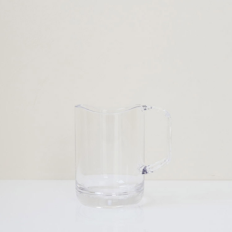 Water-draining stand mug, clear