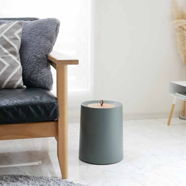 TUBELOR HOMME Round Dustbin, Blue Gray