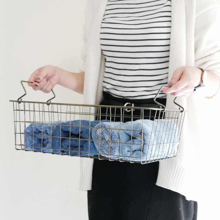 Stacking Basket S Antique Gold