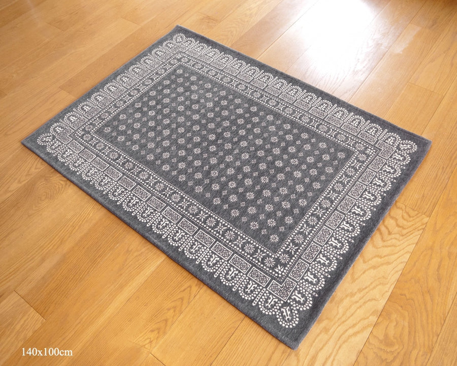 Flower Bandana Rug Gray フラワーバンダナラグ グレー 140×100cm