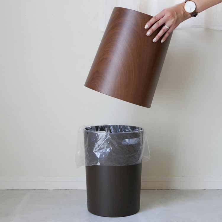 TUBELOR HOMME Round Dustbin, Rosewood