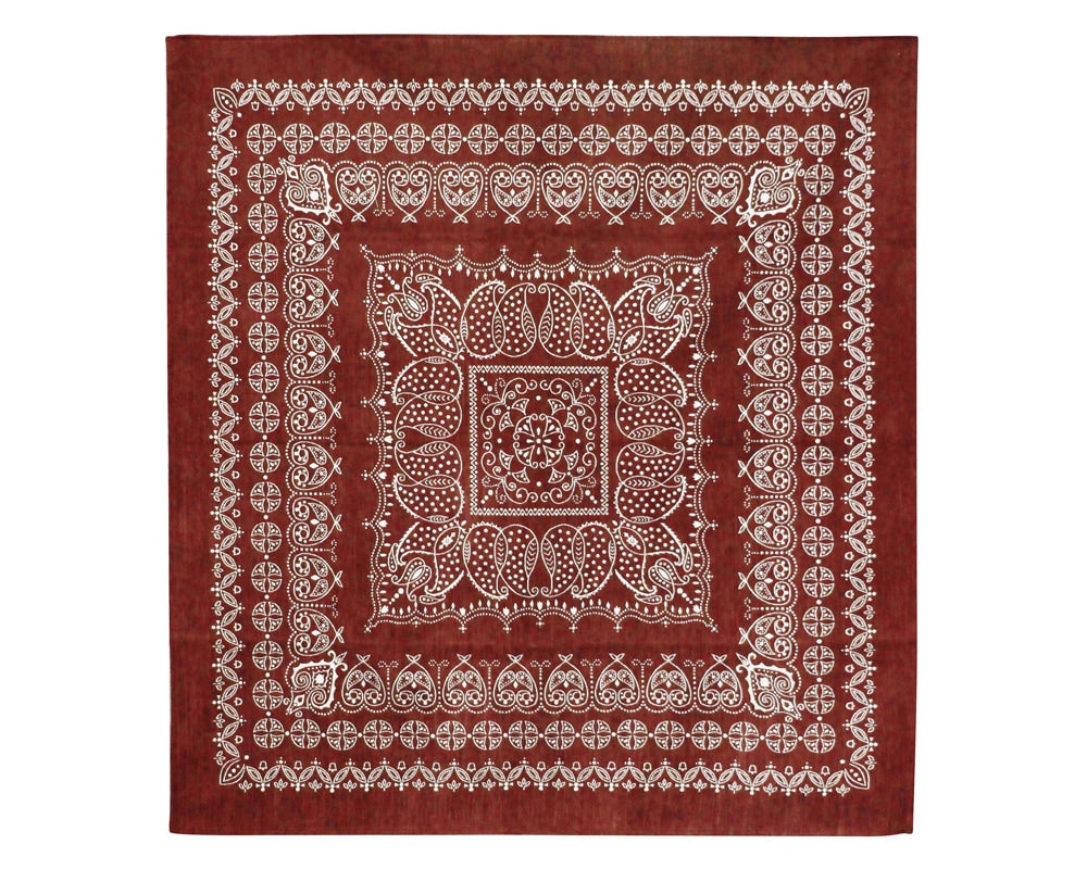 DETAIL(ディテール) Leaf Bandana Rug Burgundy リーフバンダナラグ バーガンディ 180×180cm ...
