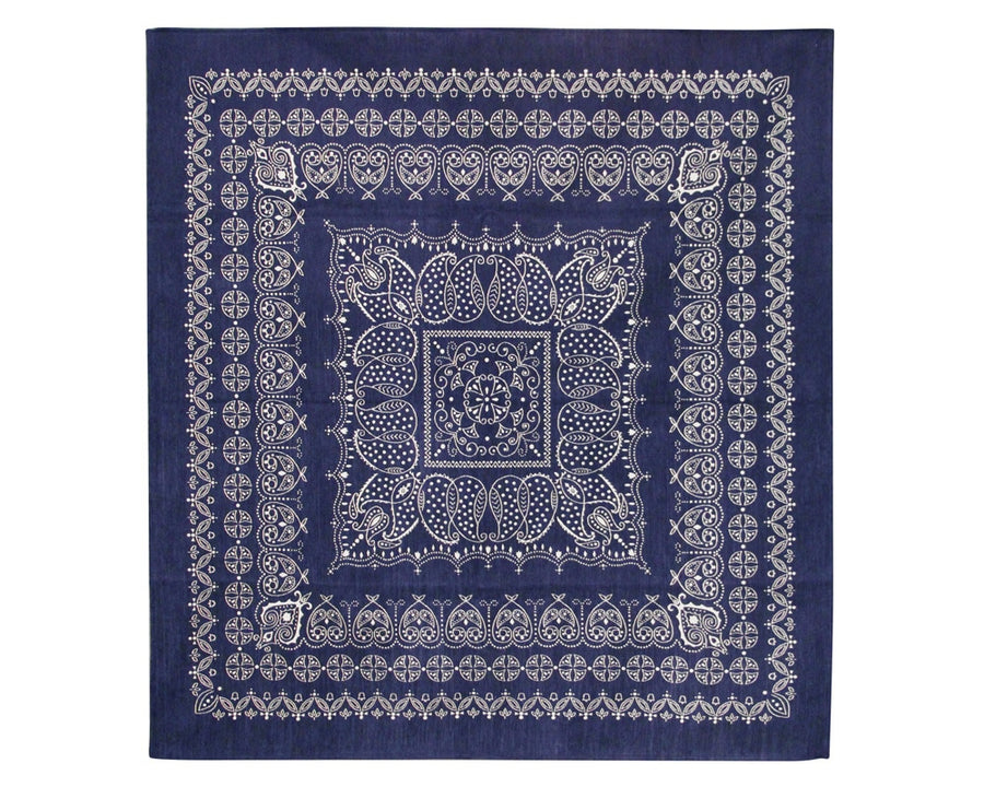 Leaf Bandana Rug Navy リーフバンダナラグ ネイビー 180×180cm