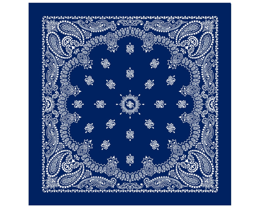 Paisley Bandana Rug Navy 160×160cm