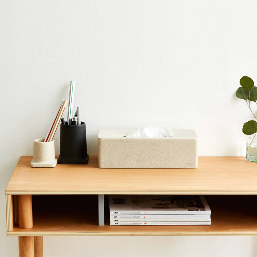 Bar Grande Tissue Case, Stone Sand White