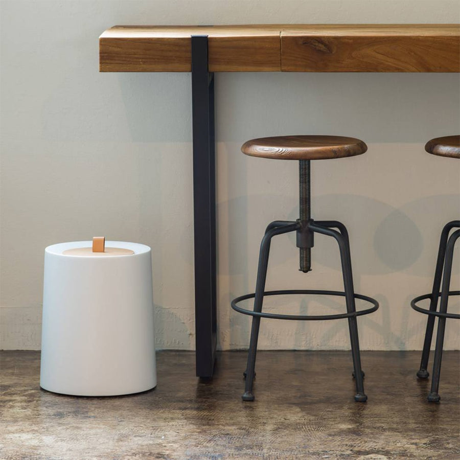 TUBELOR HOMME Round Dustbin, Rich White