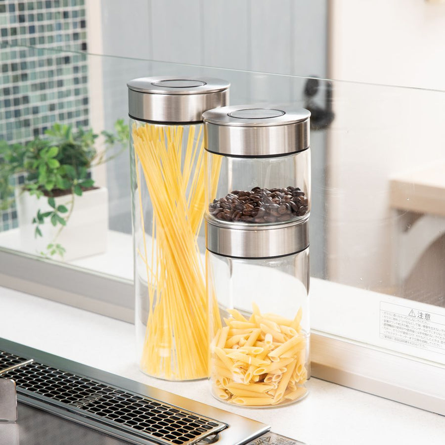 Cylinder Jar with Press Lid Large