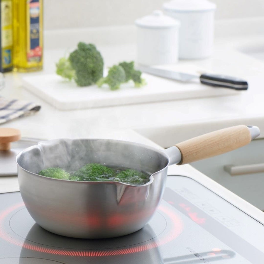 Aikata double-ended stainless steel Yukihira pot 18cm