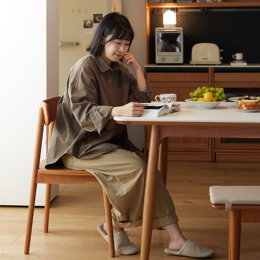 Luxury ceramic rounded corner dining table