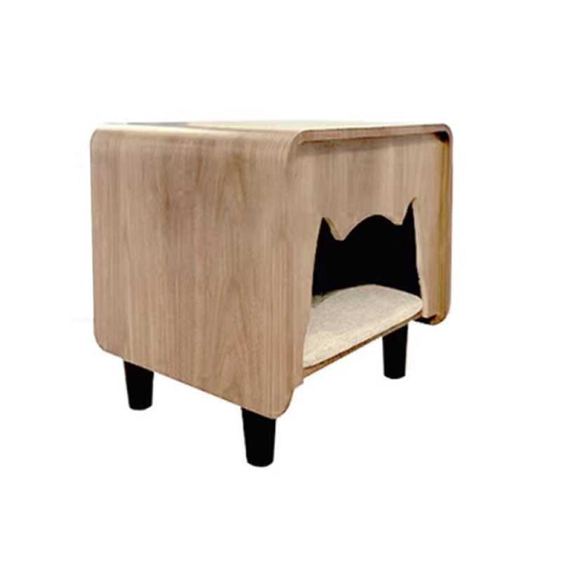 Wooden cat-shaped cat house table