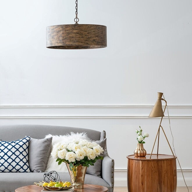 Modern steel 4-light chandelier