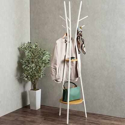 Pole hanger with shelf (light brown/white SR02)