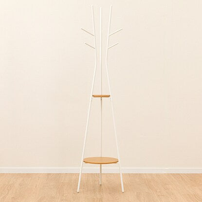 Pole hanger with shelf (light brown/white SR02)