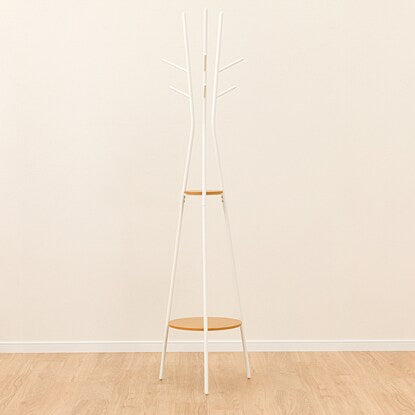 Pole hanger with shelf (light brown/white SR02)