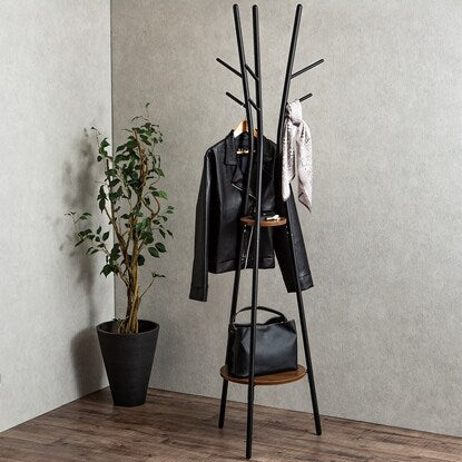 Pole hanger with shelf (Middle brown/black SR02)