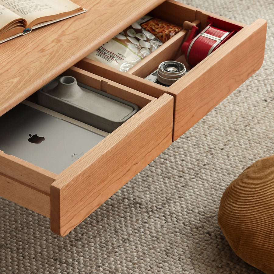 Oval wooden centre table with drawer