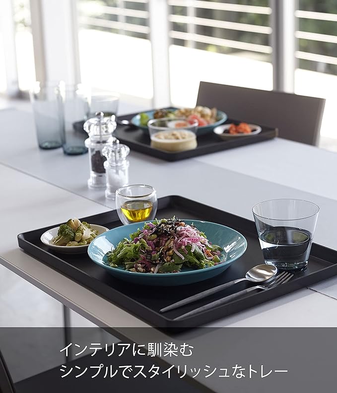 tower tray black tray square placemat simple