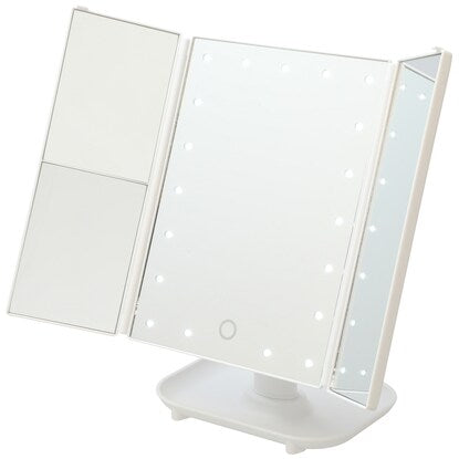 LED 3-sided table mirror Pieri (white)