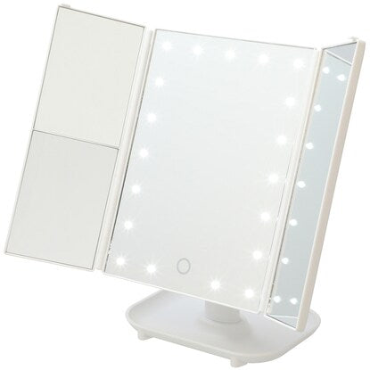 LED 3-sided table mirror Pieri (white)